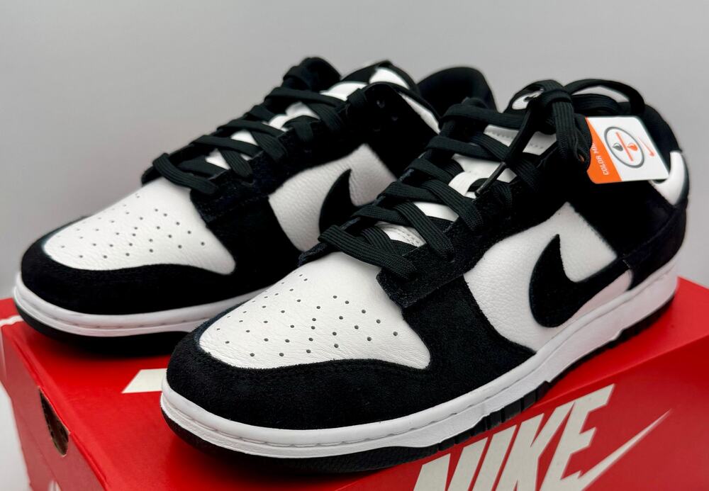 Nike Dunk Low Panda Suede White Black FQ8249-100 Sz 10 # 366